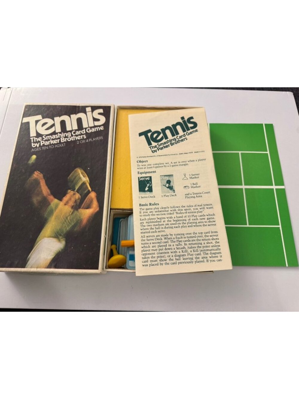 Vintage Parker Brothers Tennis The Smashing Card Game 1975 B10